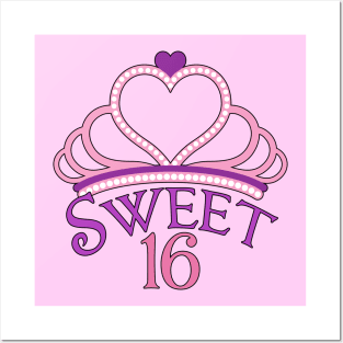 Sweet Sixteen Birthday Tiara Posters and Art